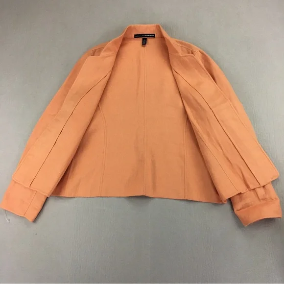 Linda Allard Ellen Tracy Linen Jacket Women's Size 10 Open Front Lined  Salmon - Picture 5 of 13